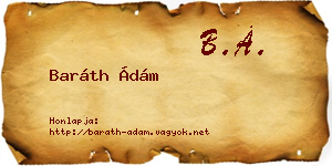 Baráth Ádám névjegykártya